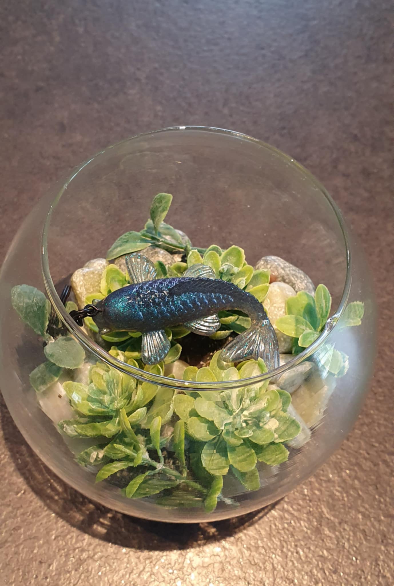 Porte-clés Carpe Koï Bleue Caméléon