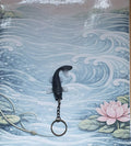 Porte-clé Carpe Koï noir et blanc tacheté