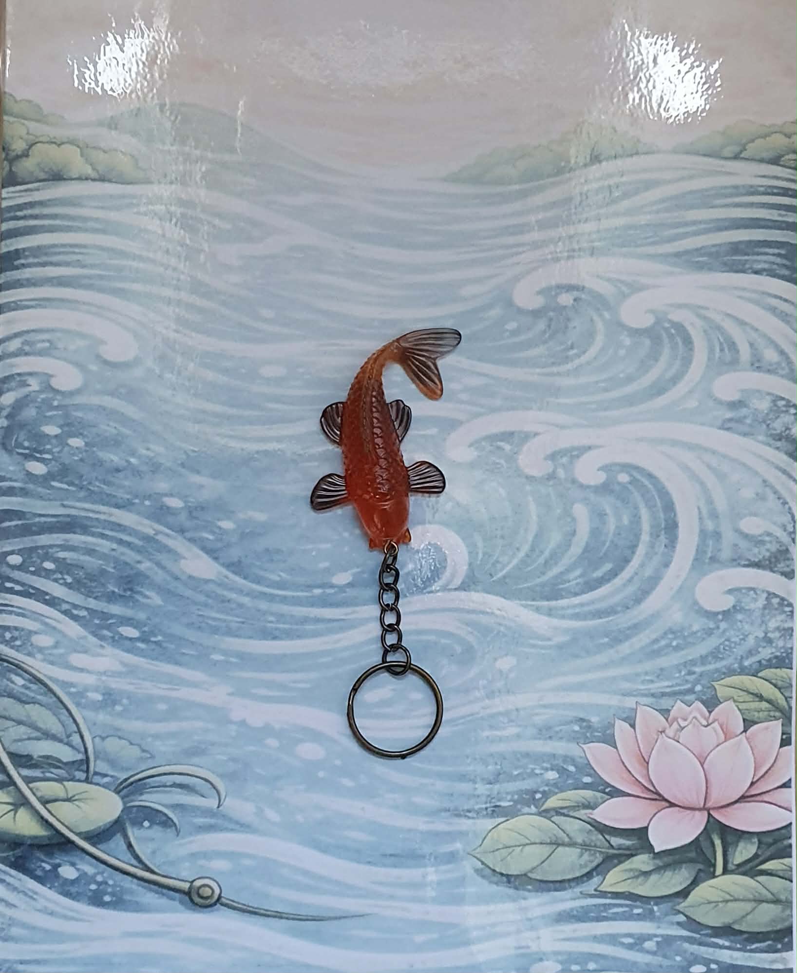 Porte-clés Carpe Koï Orange avec Eclat de Noire