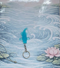 Porte-clés Carpe Koï turquoise et blanche