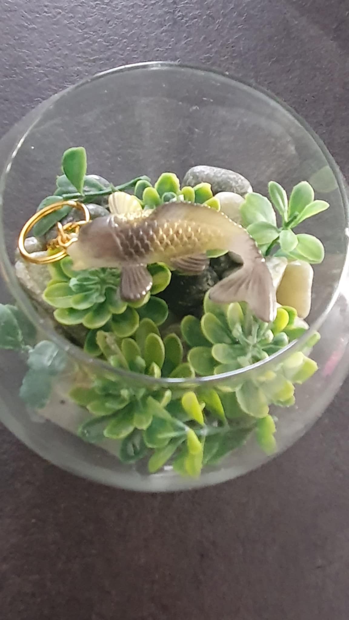 Porte-clés Carpe Koï Noire, Jaune et Blanc