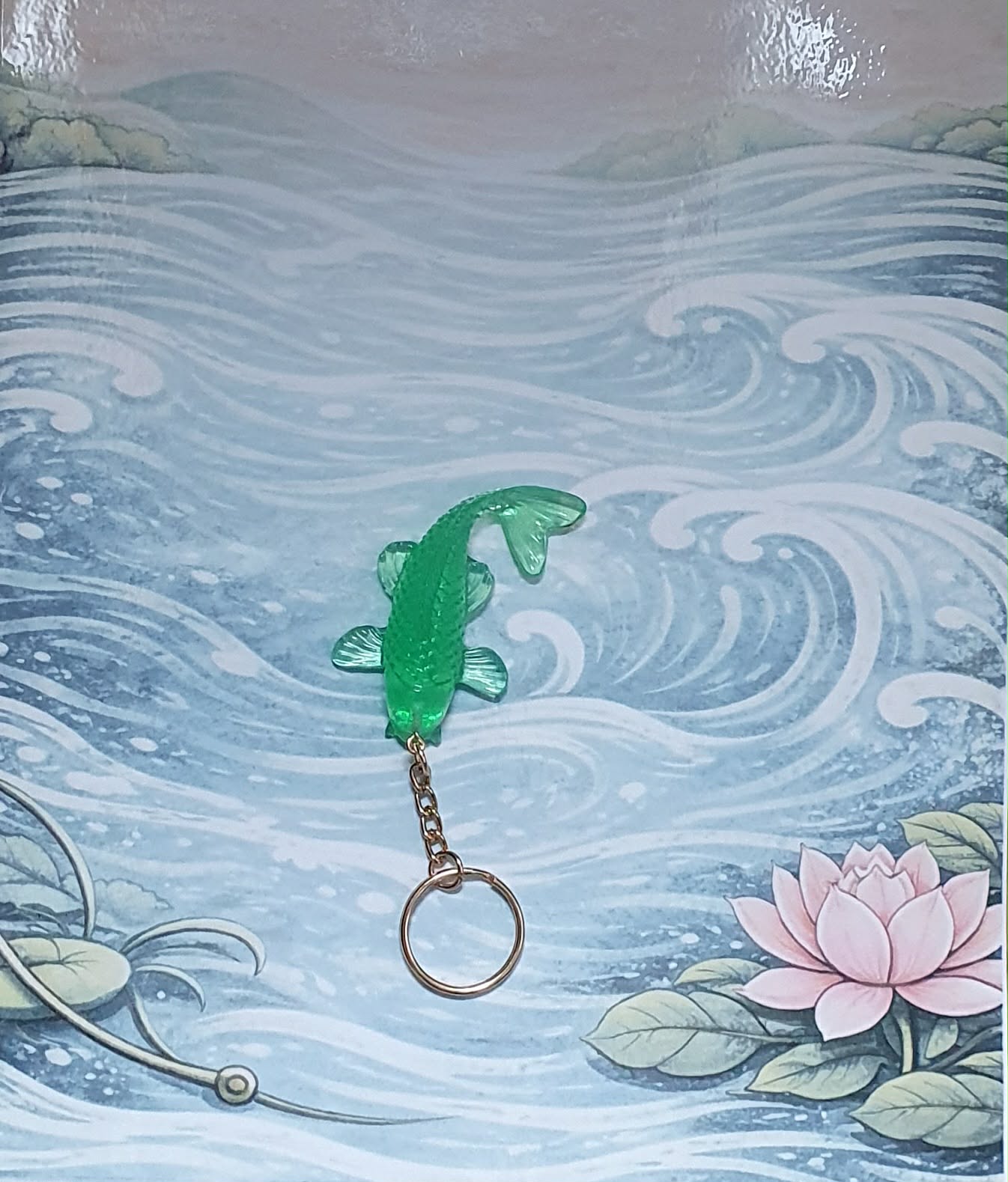 Porte-clés Carpe Koï Verte