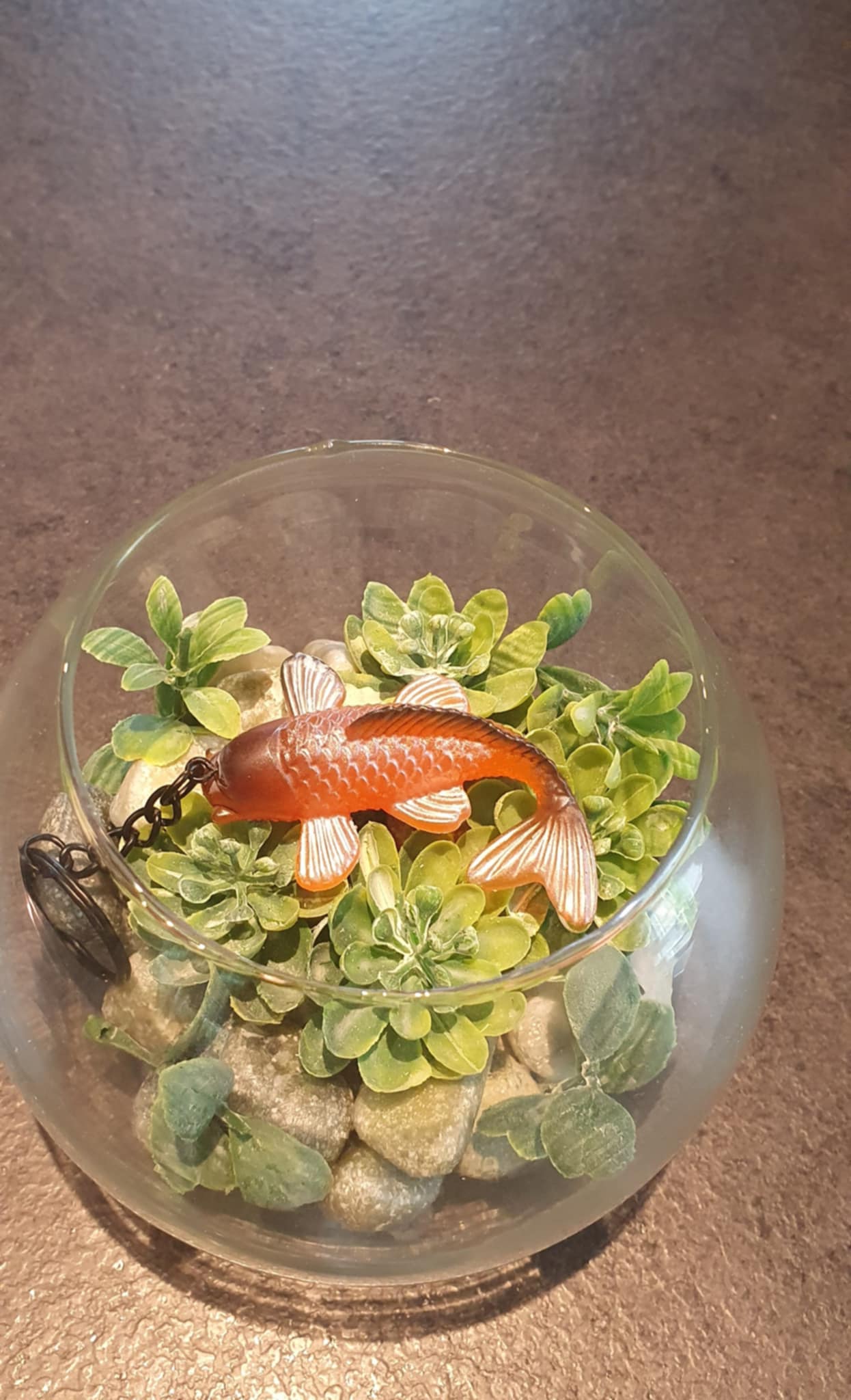 Porte-clés Carpe Koï Orange, Noire et Blanche Nacrée