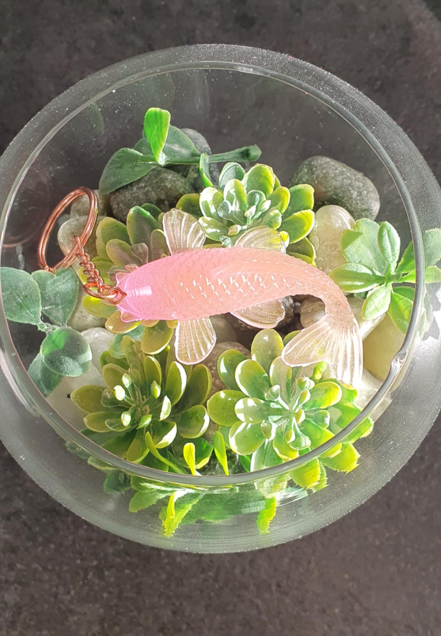 Porte-clés Carpe Koï Unique Rose