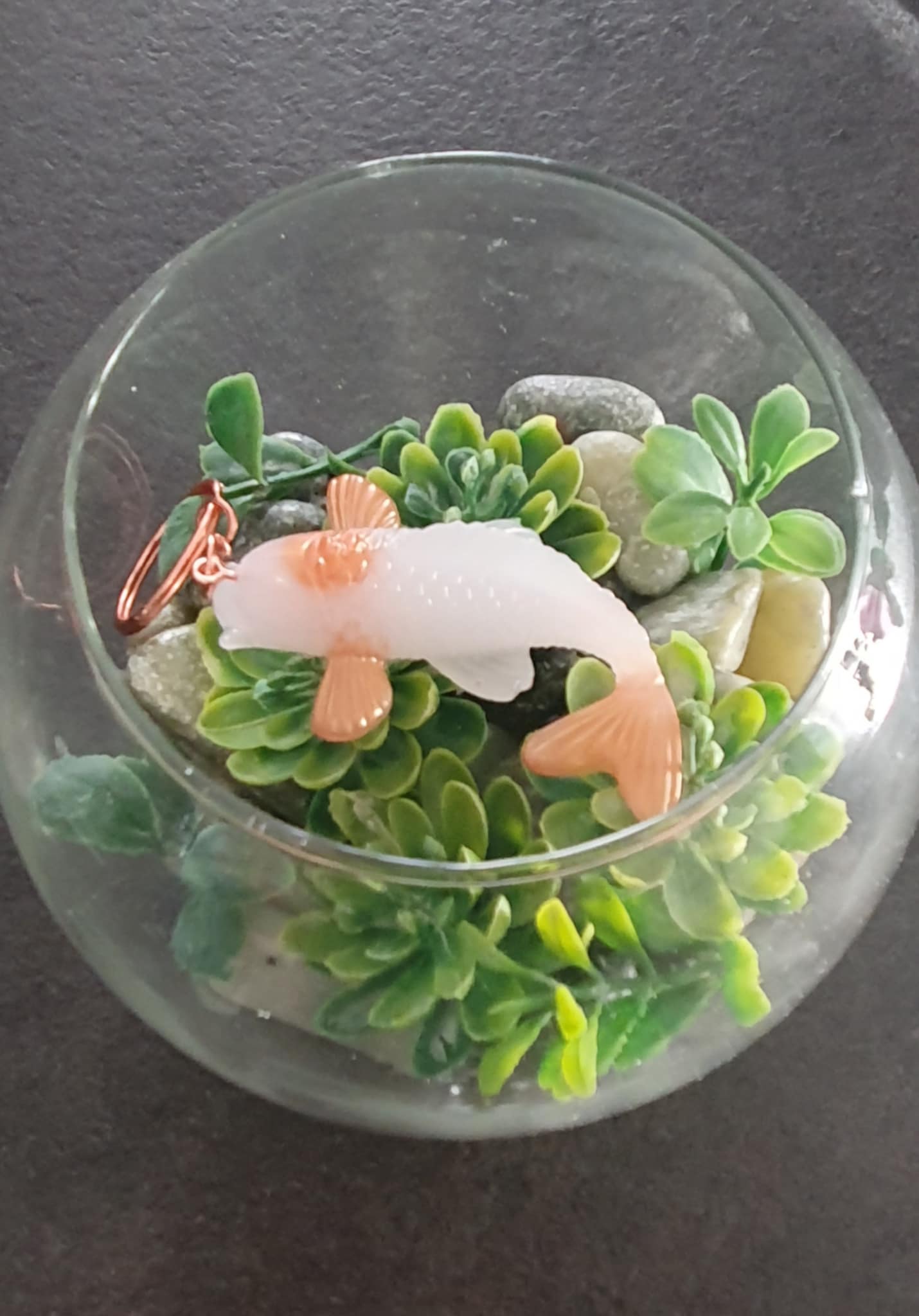 Porte-clés Carpe Koï Unique Blanche et Orange