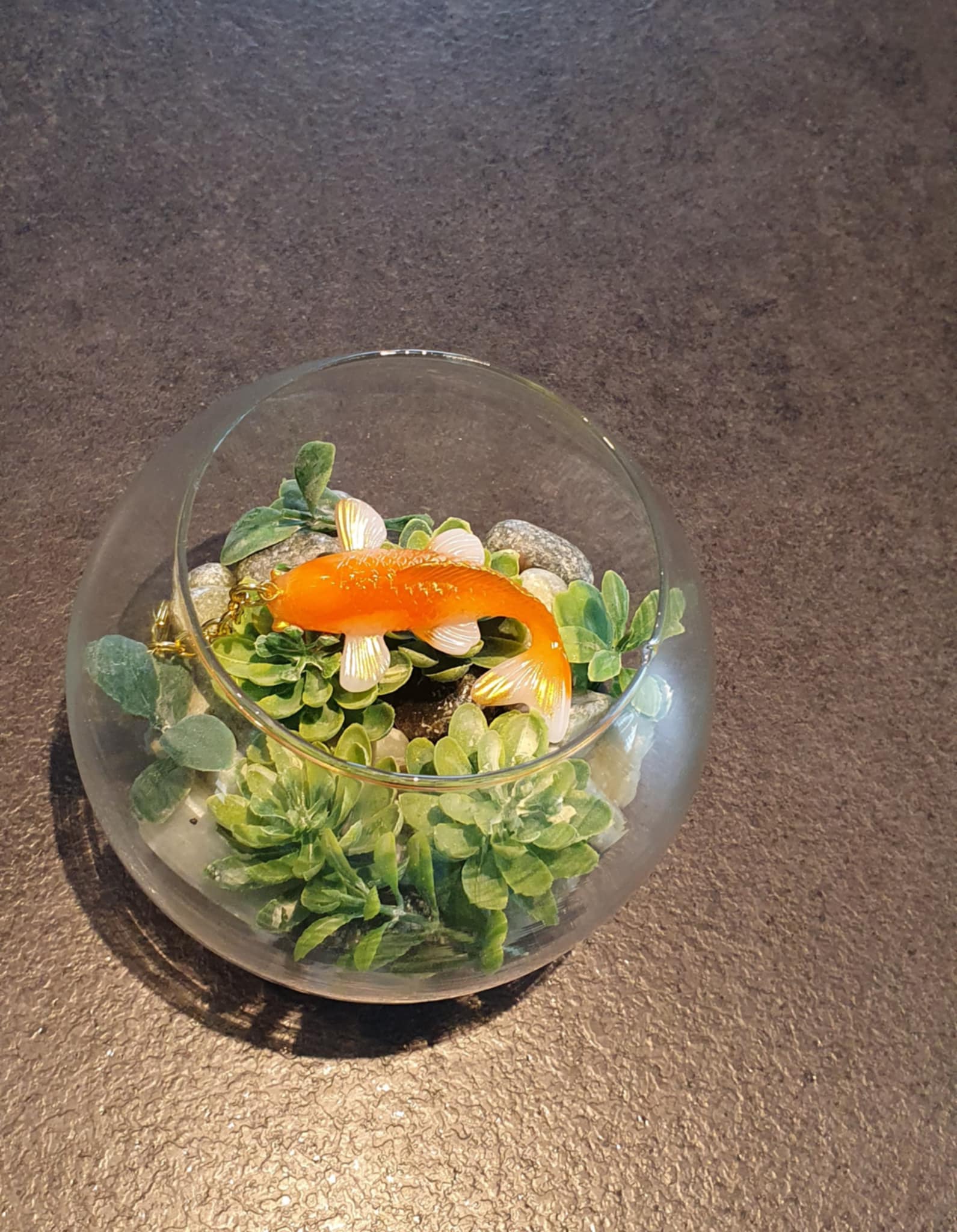 Porte-clés Carpe Koï  Orange, Blanche et Or