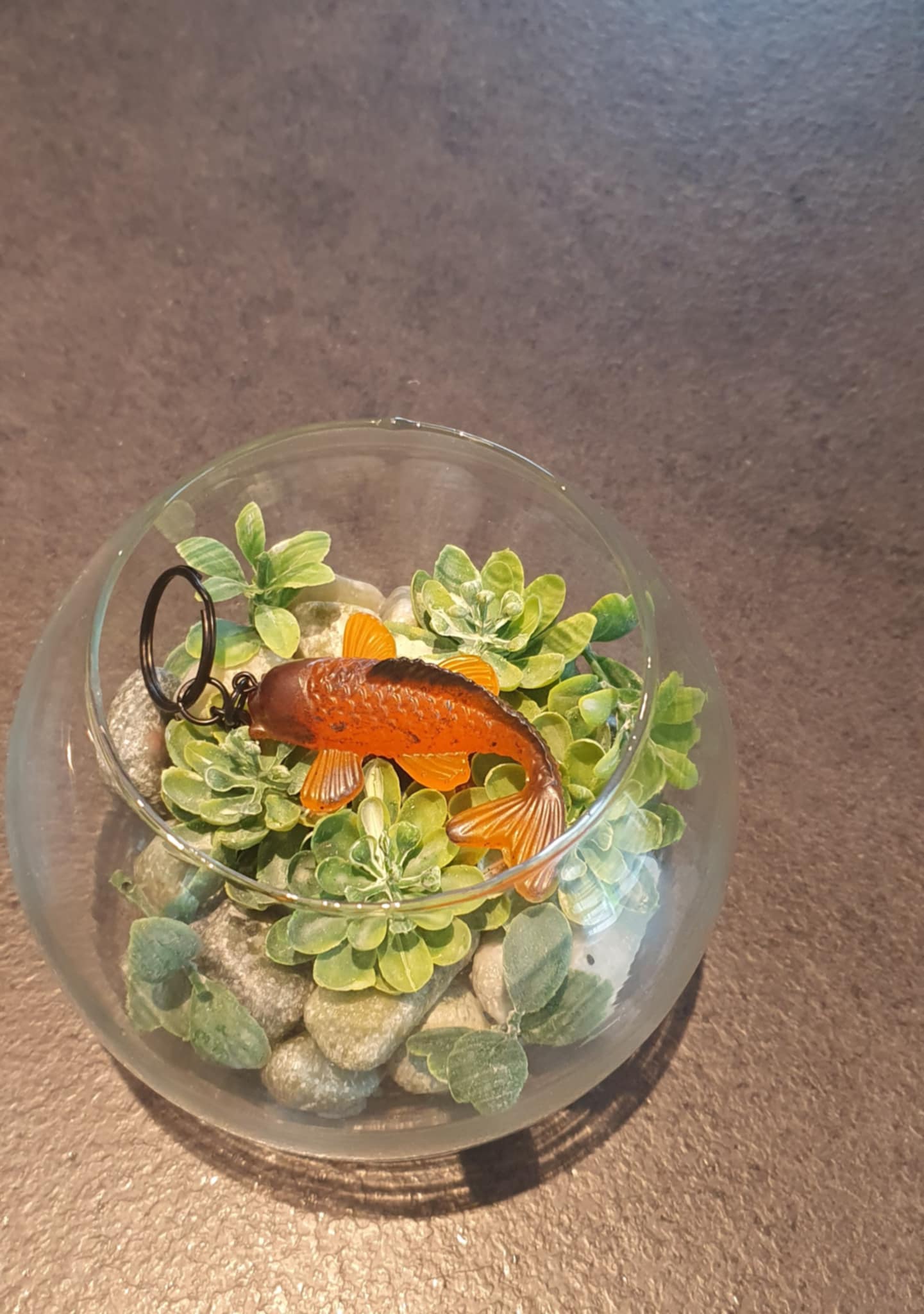 porte-clés carpe koï Orange avec ses éclats de noirs